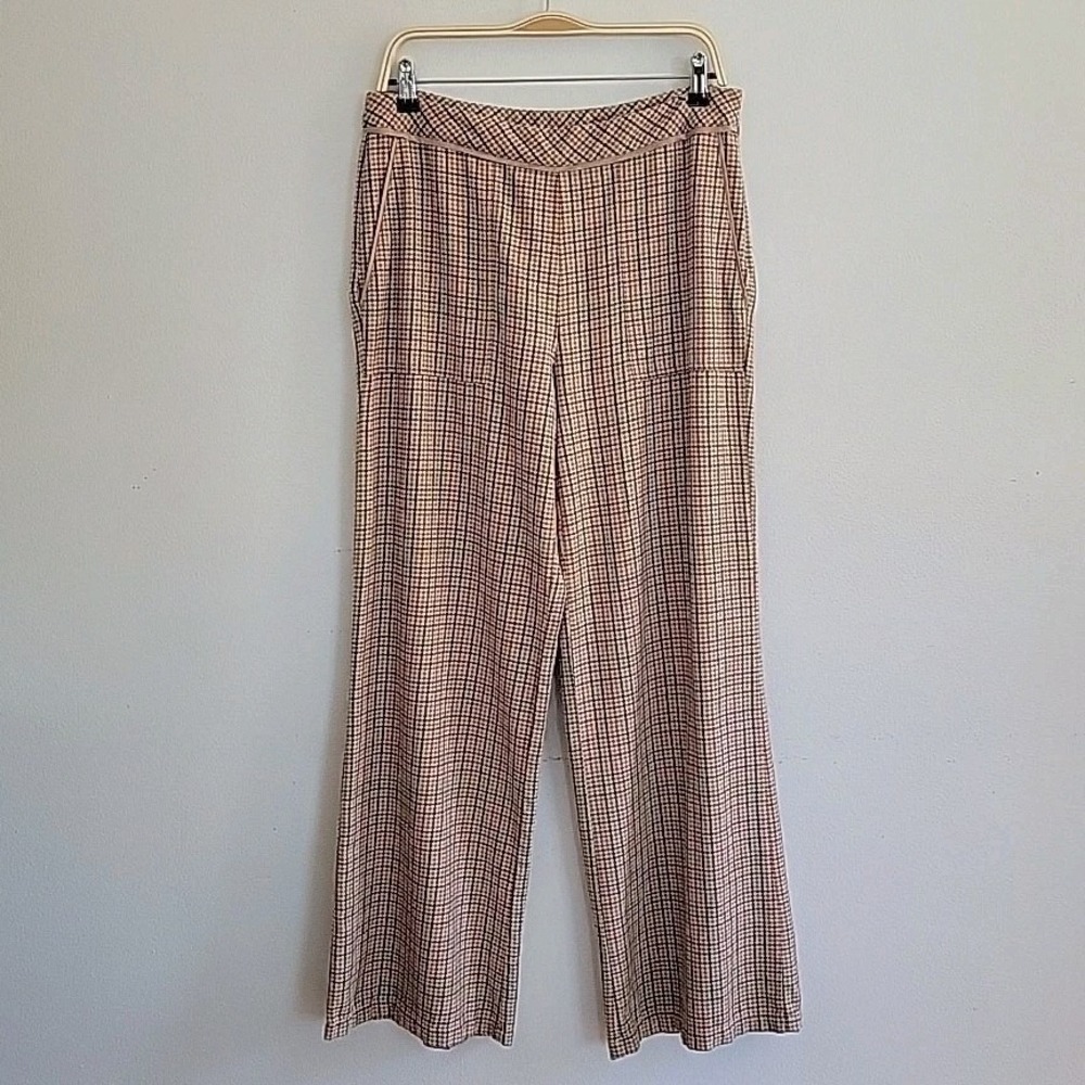 Sundance Brewster Plaid Wide Leg Trouser Pants High Rise Academia Classic Preppy